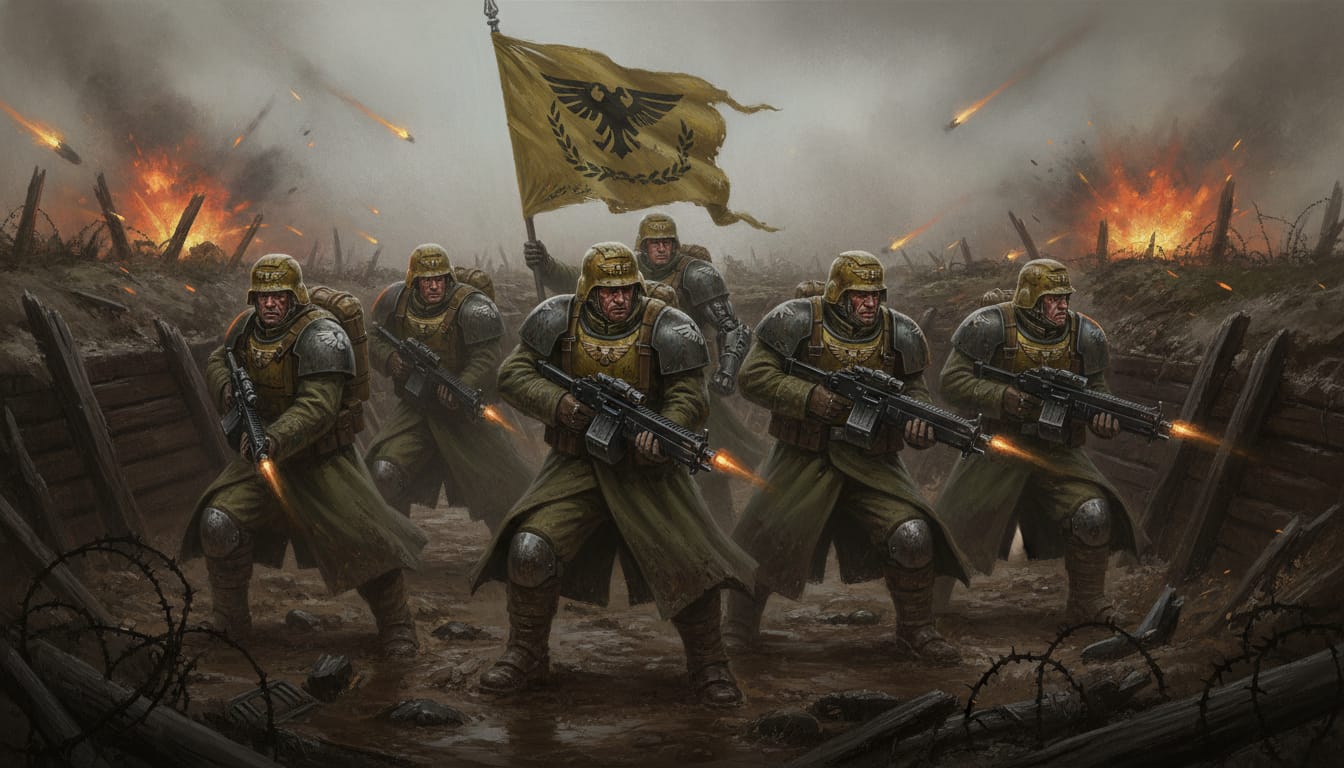 Cadian Shock Troops formation art