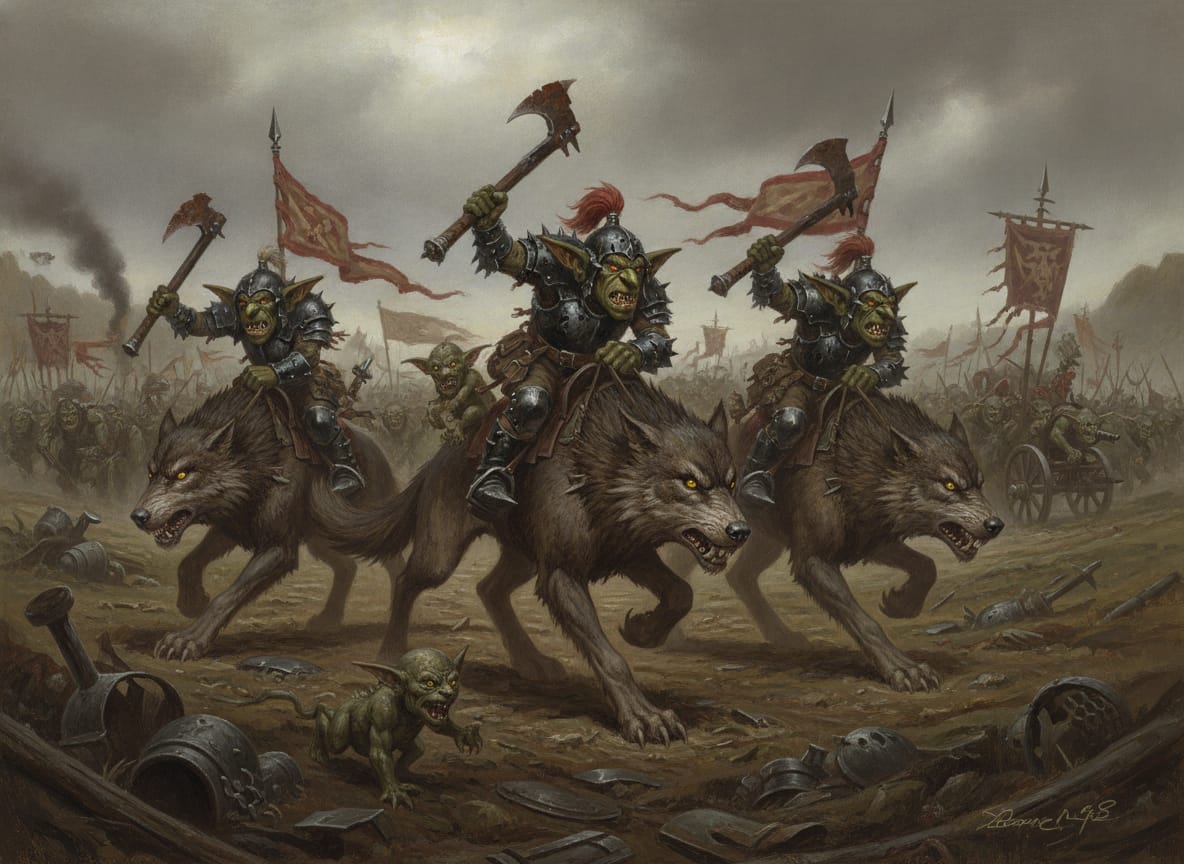 Goblin Wolf Riders, unit art