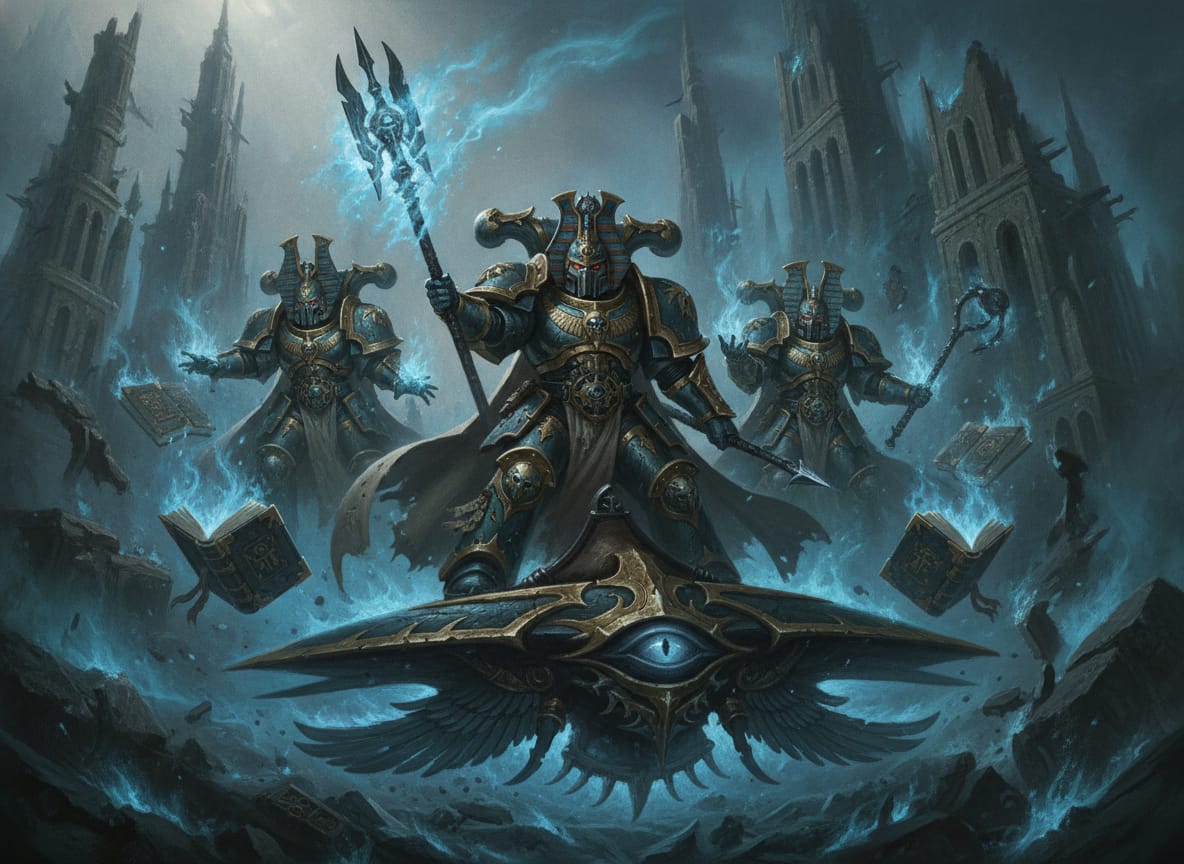 Ahriman on Disc of Tzeentch, unit art