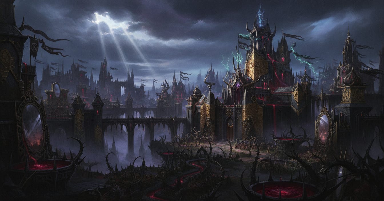 Nulahmia, the Mortis Palace, Warhammer world art